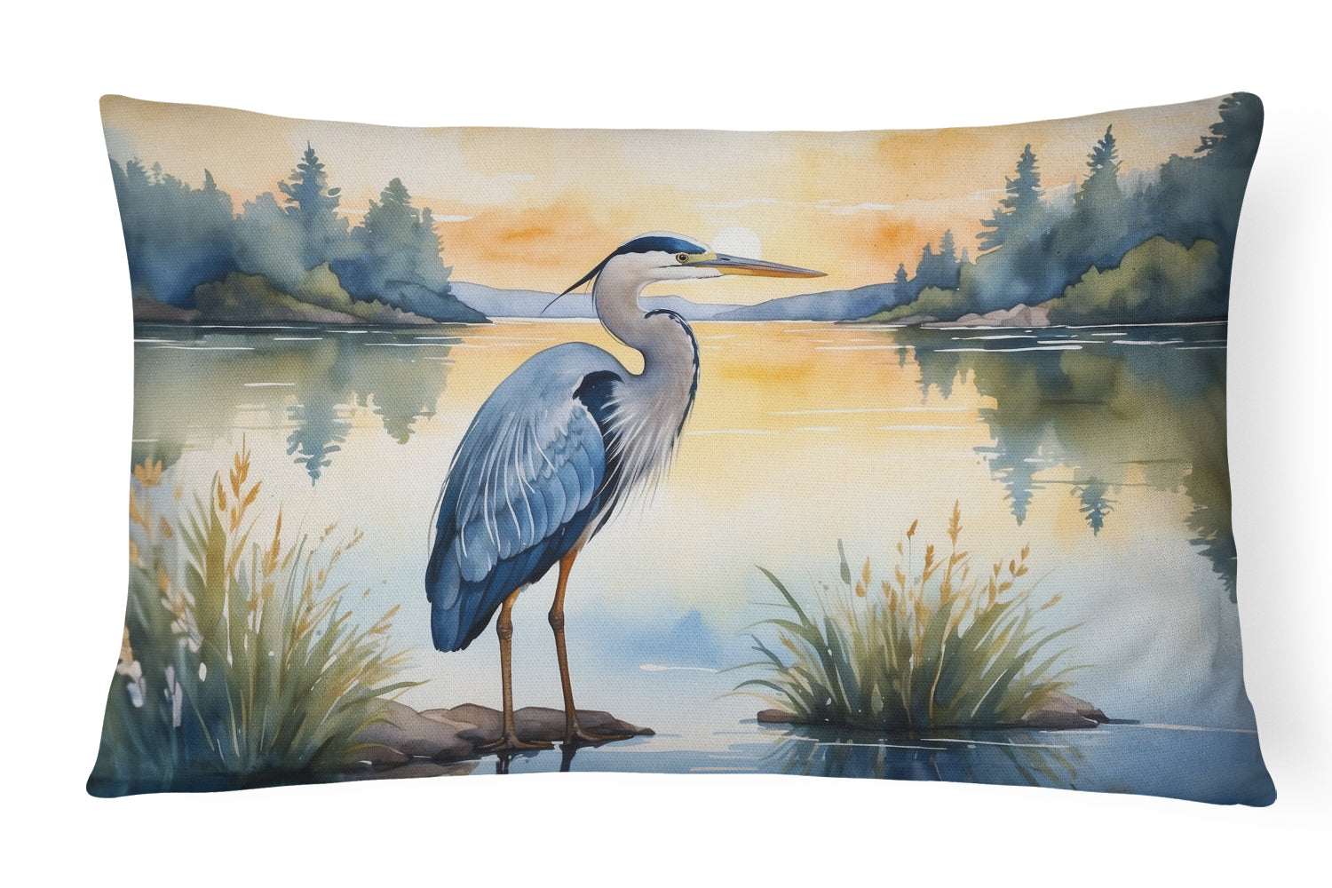 Buy this Blue Heron in the Golden Hour Throw Pillow