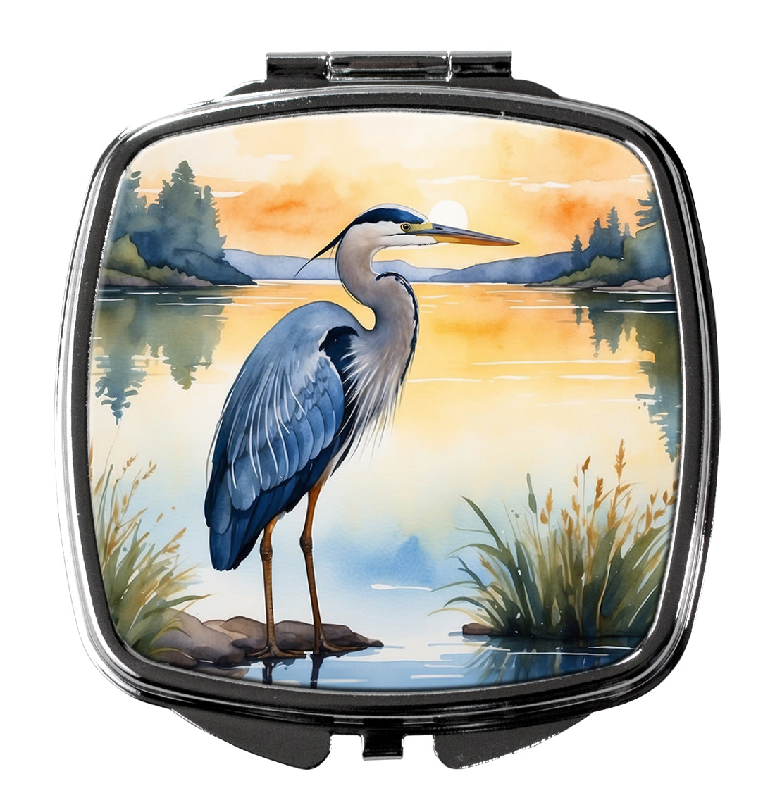 Buy this Blue Heron in the Golden Hour Compact Mirror