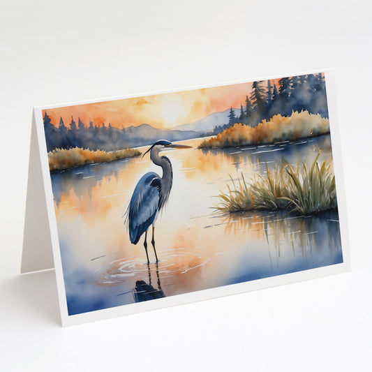 Buy this Blue Heron in the Golden Hour Greeting Cards Pack of 8