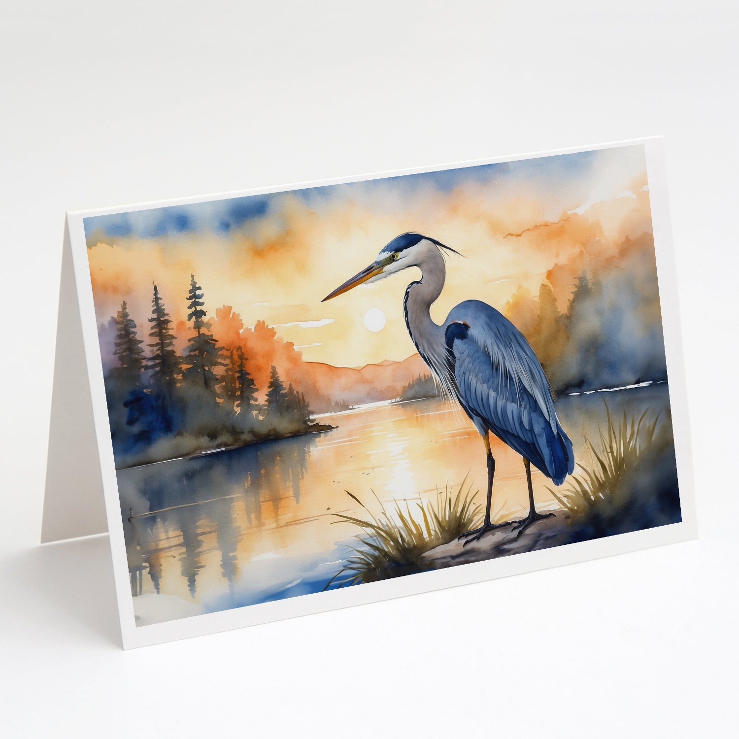 Buy this Blue Heron in the Golden Hour Greeting Cards Pack of 8