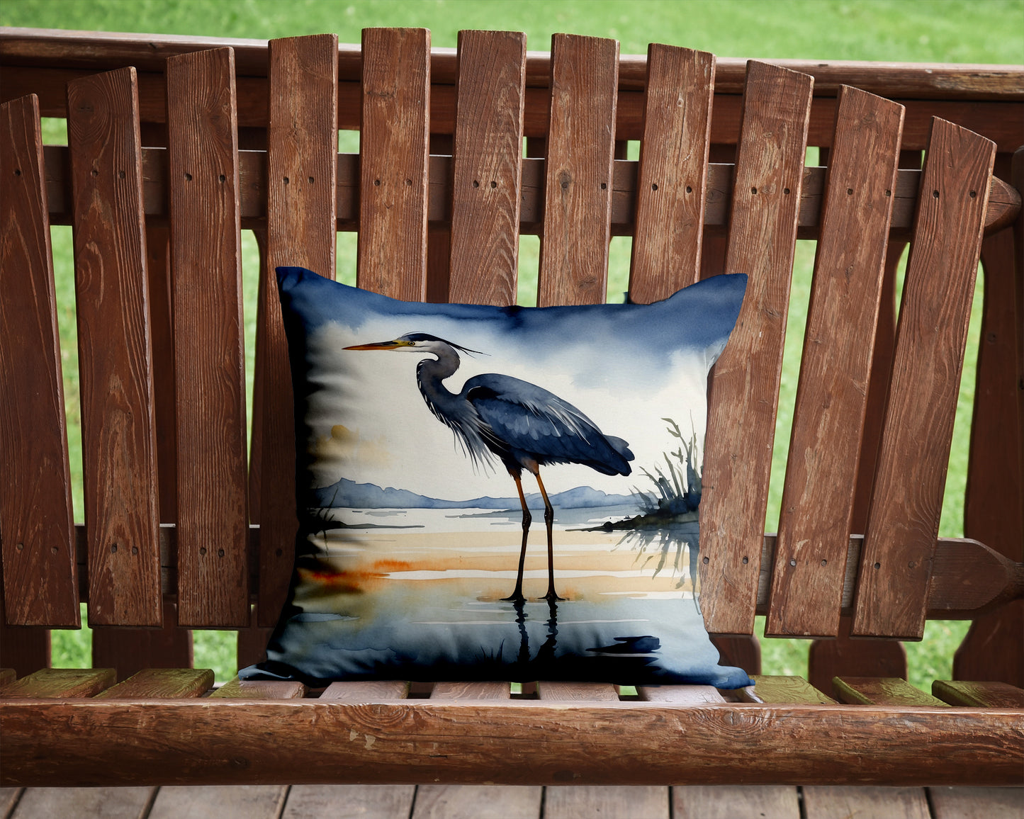 Blue Heron Barely Lit Sky Throw Pillow