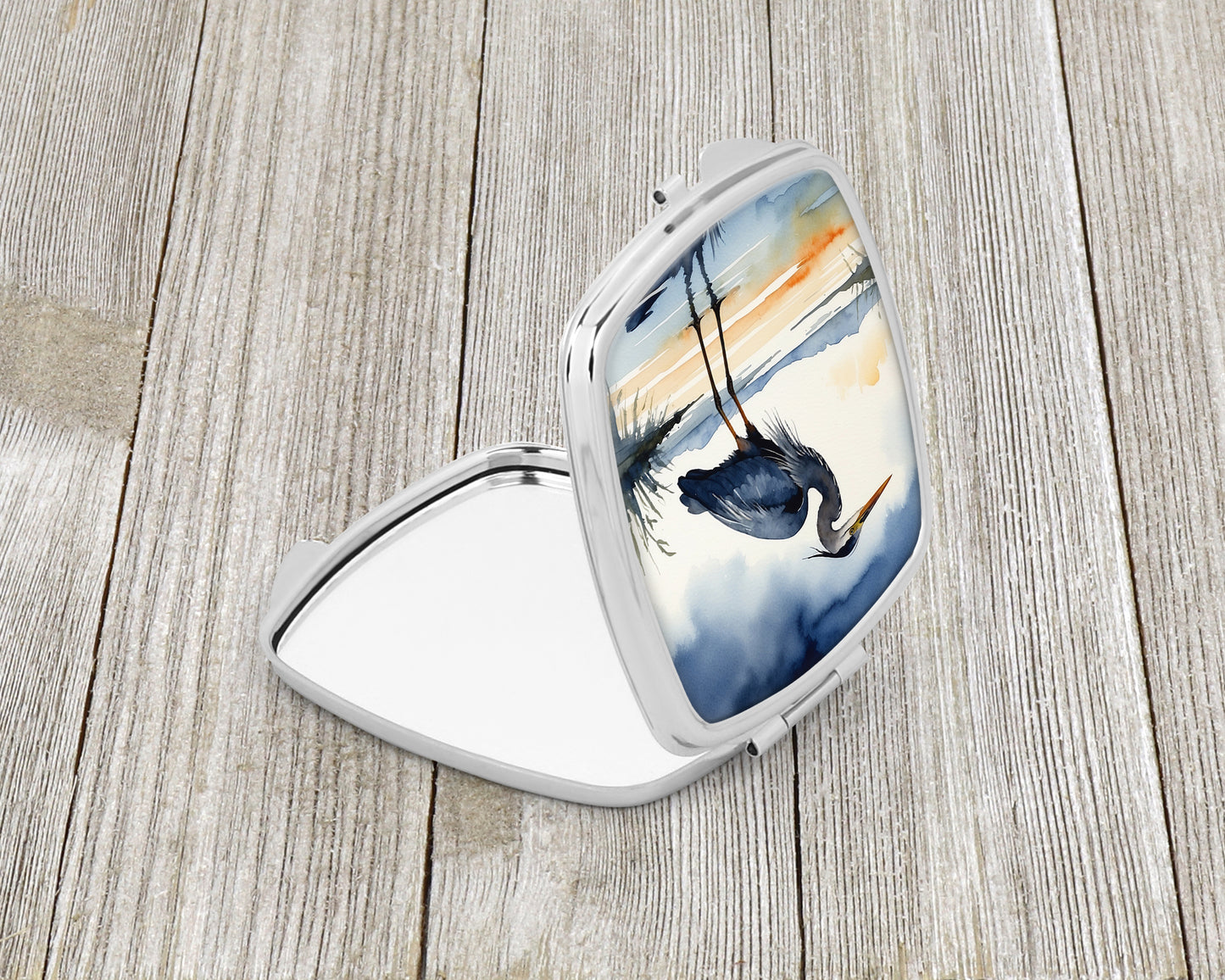 Blue Heron Barely Lit Sky Compact Mirror