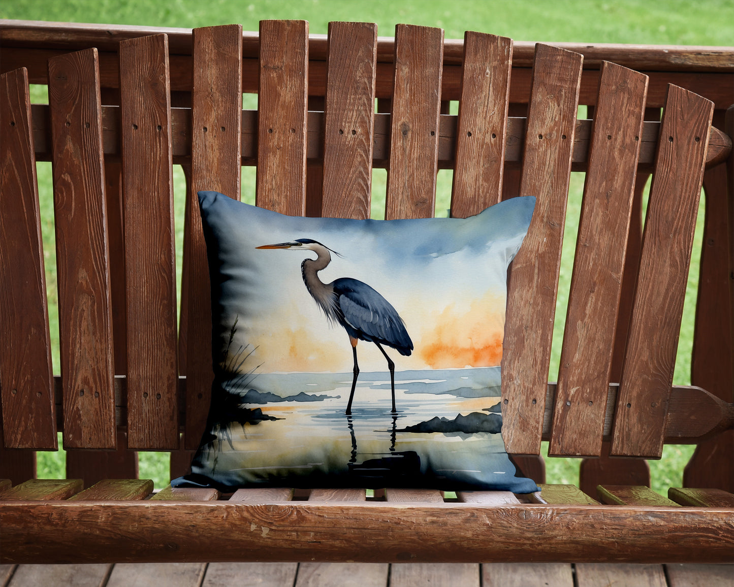 Blue Heron Barely Lit Sky Throw Pillow