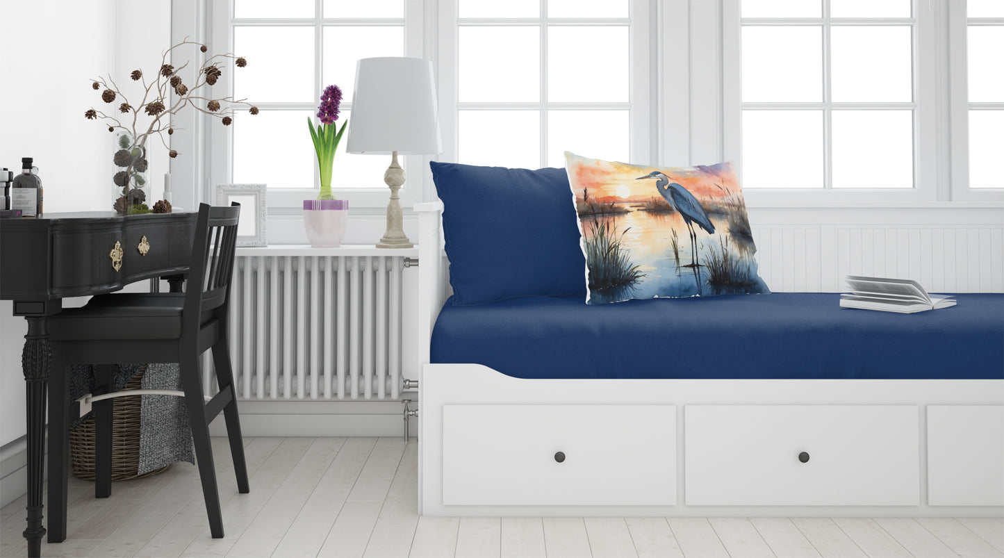 Blue Heron Setting Sun Standard Pillowcase