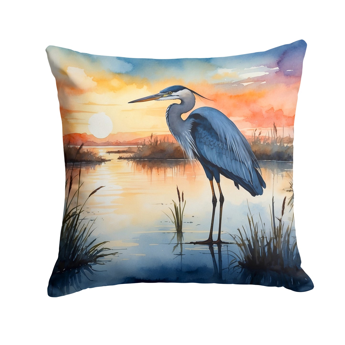 Buy this Blue Heron Setting Sun Throw Pillow