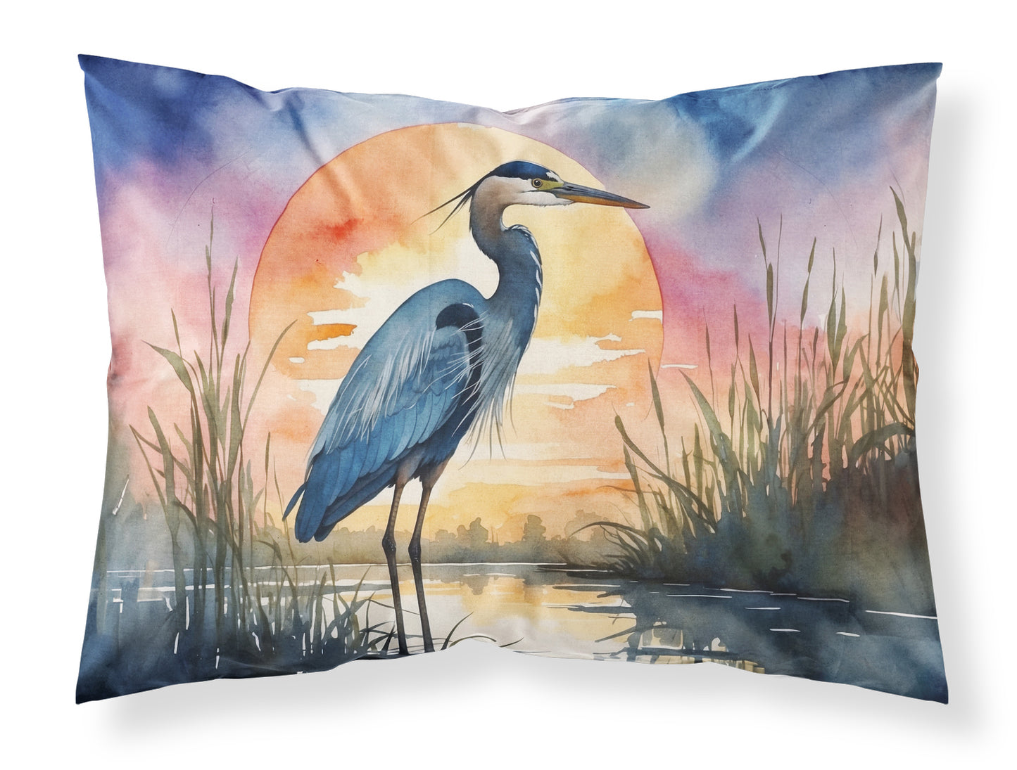 Buy this Blue Heron Setting Sun Standard Pillowcase