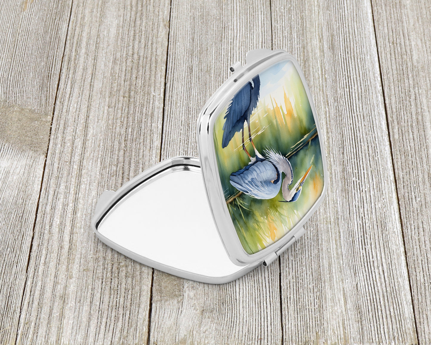 Blue Heron Stalking Prey Compact Mirror