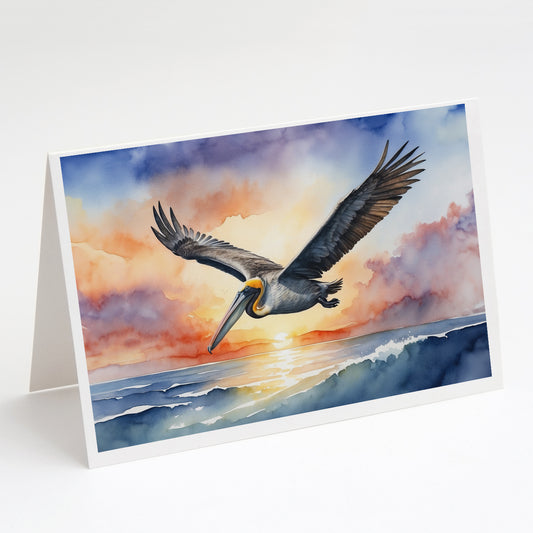 Buy this Pelican Fyling at Sunrise Greeting Cards Pack of 8