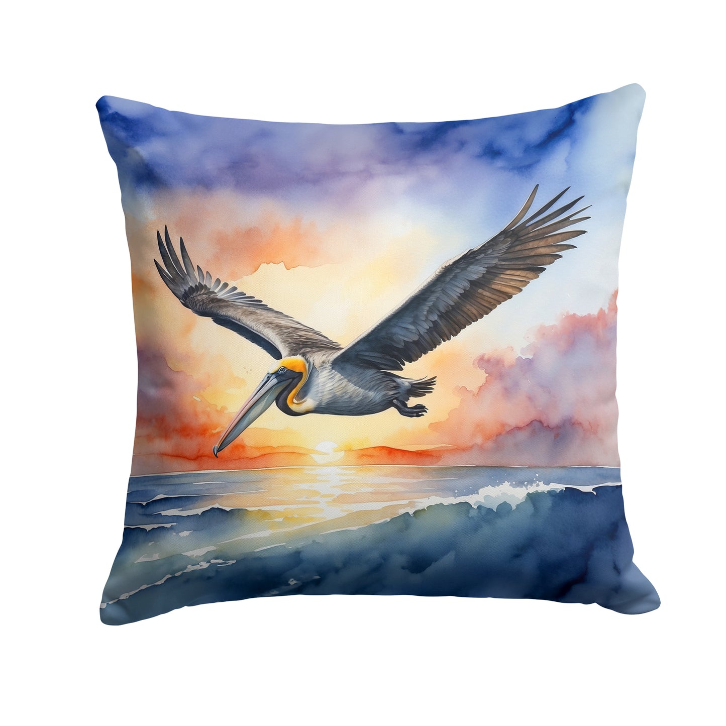 Buy this Pelican Fyling at Sunrise Throw Pillow