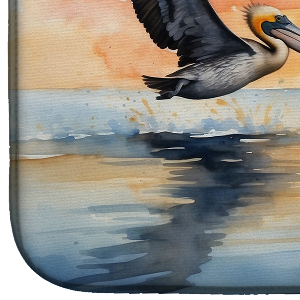 Pelicans Flying Dish Drying Mat