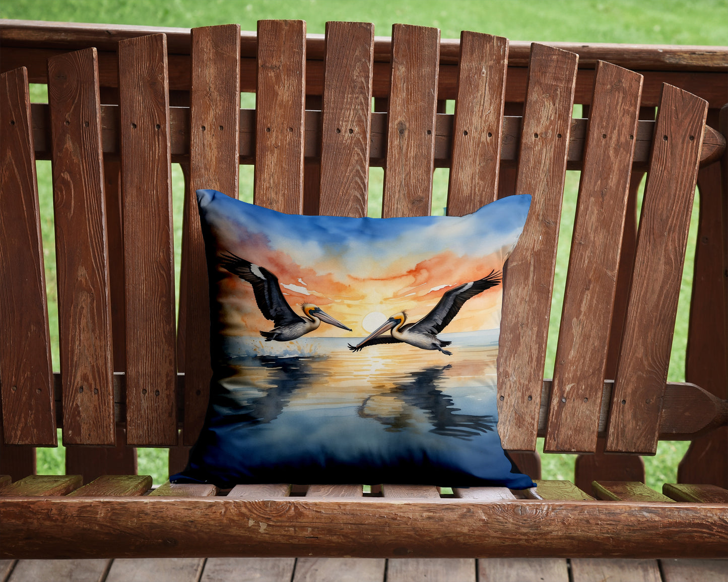 Pelicans Flying Throw Pillow