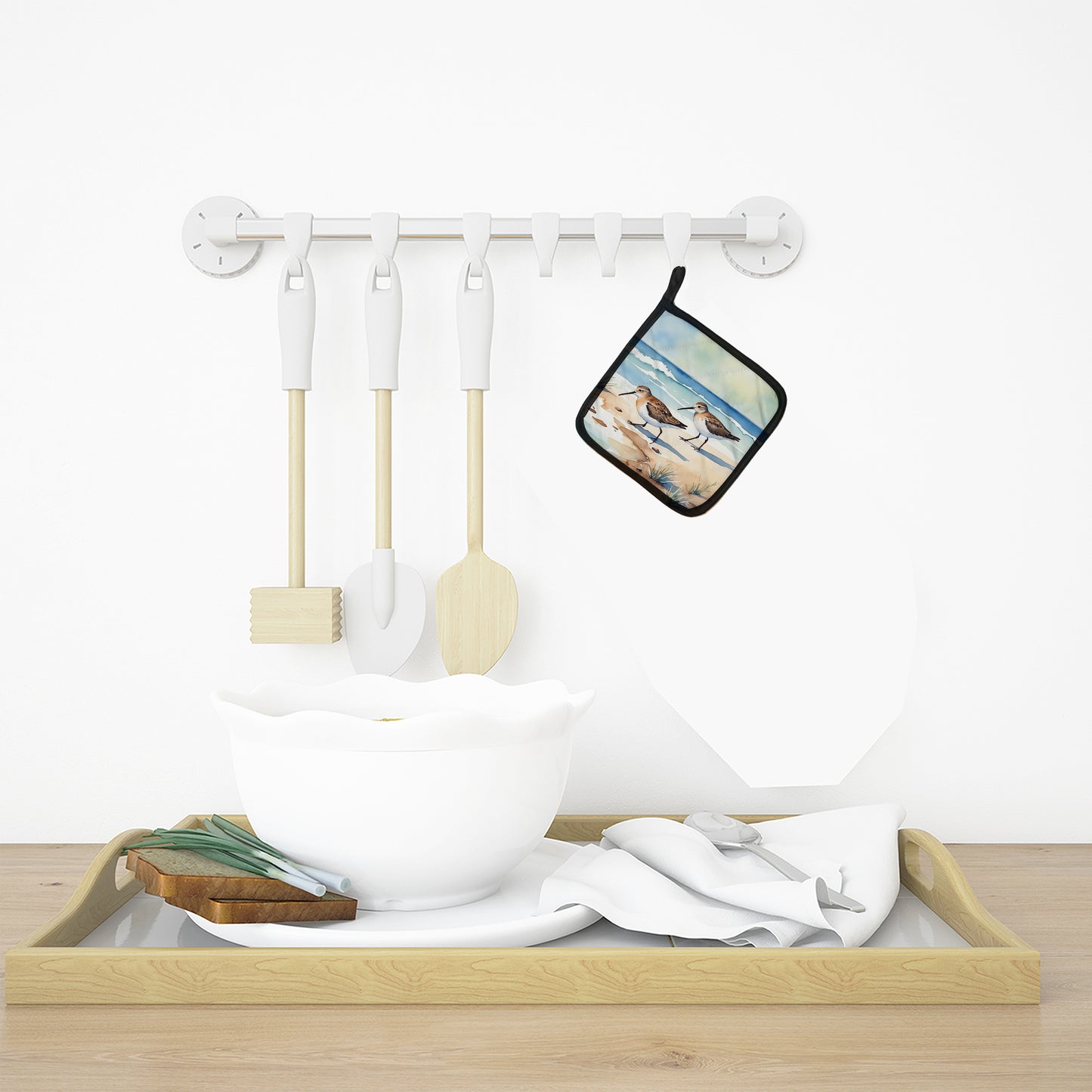 Sandpipers Hunting Pair of Pot Holders