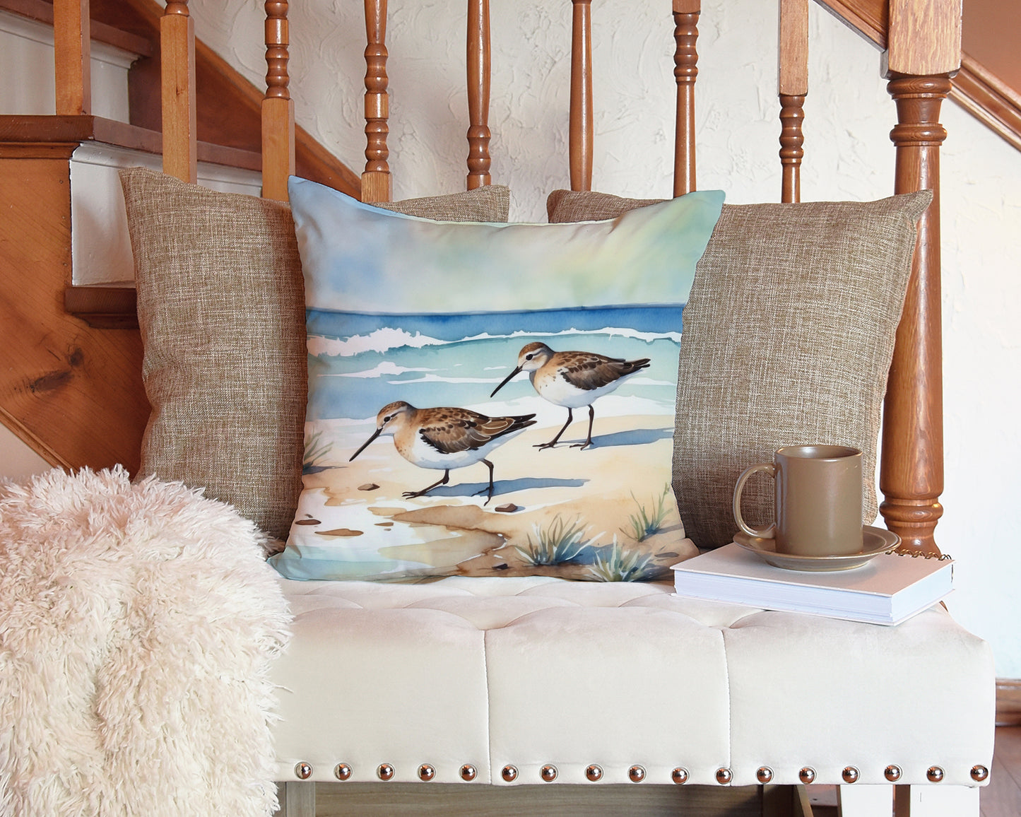 Sandpipers Hunting Throw Pillow
