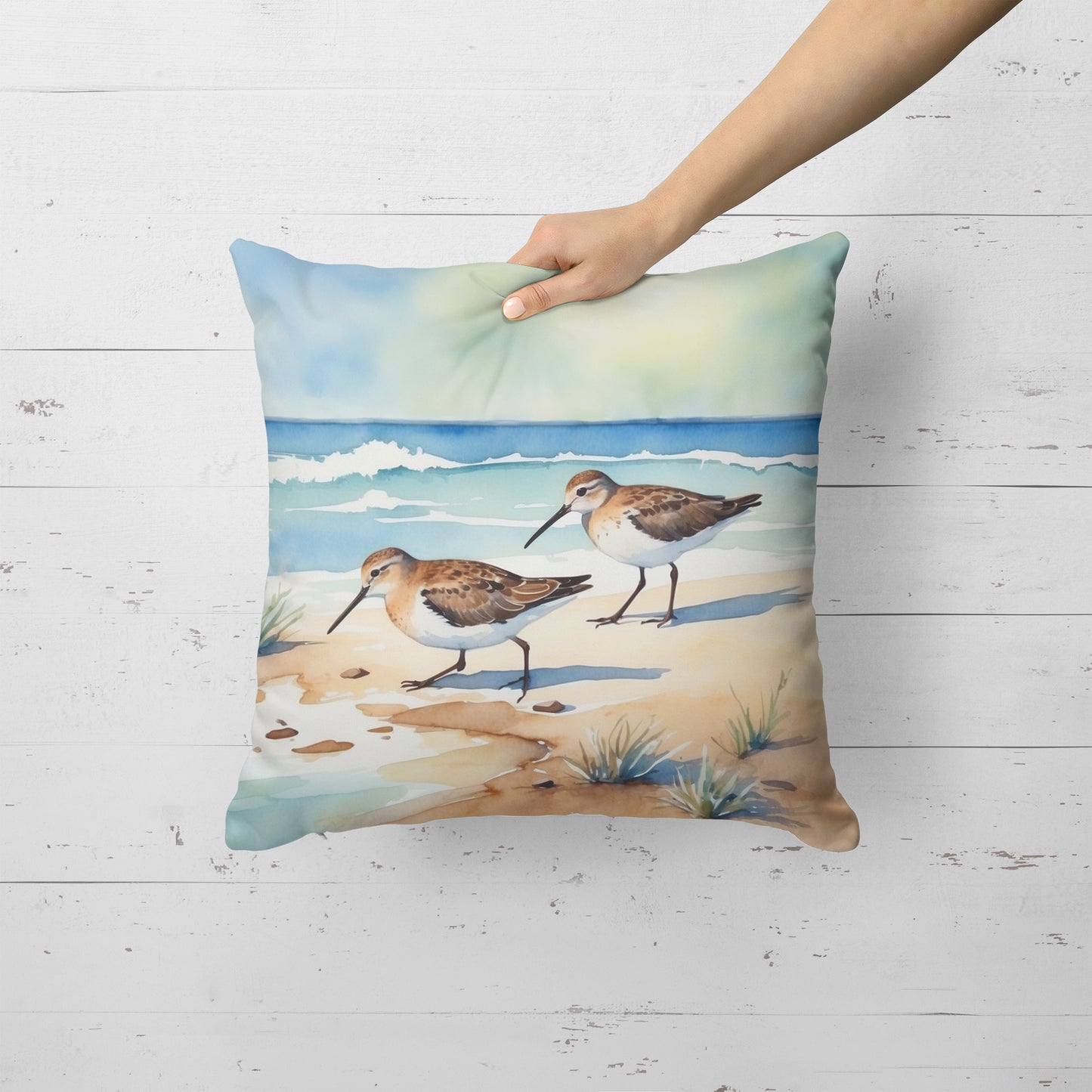 Sandpipers Hunting Throw Pillow