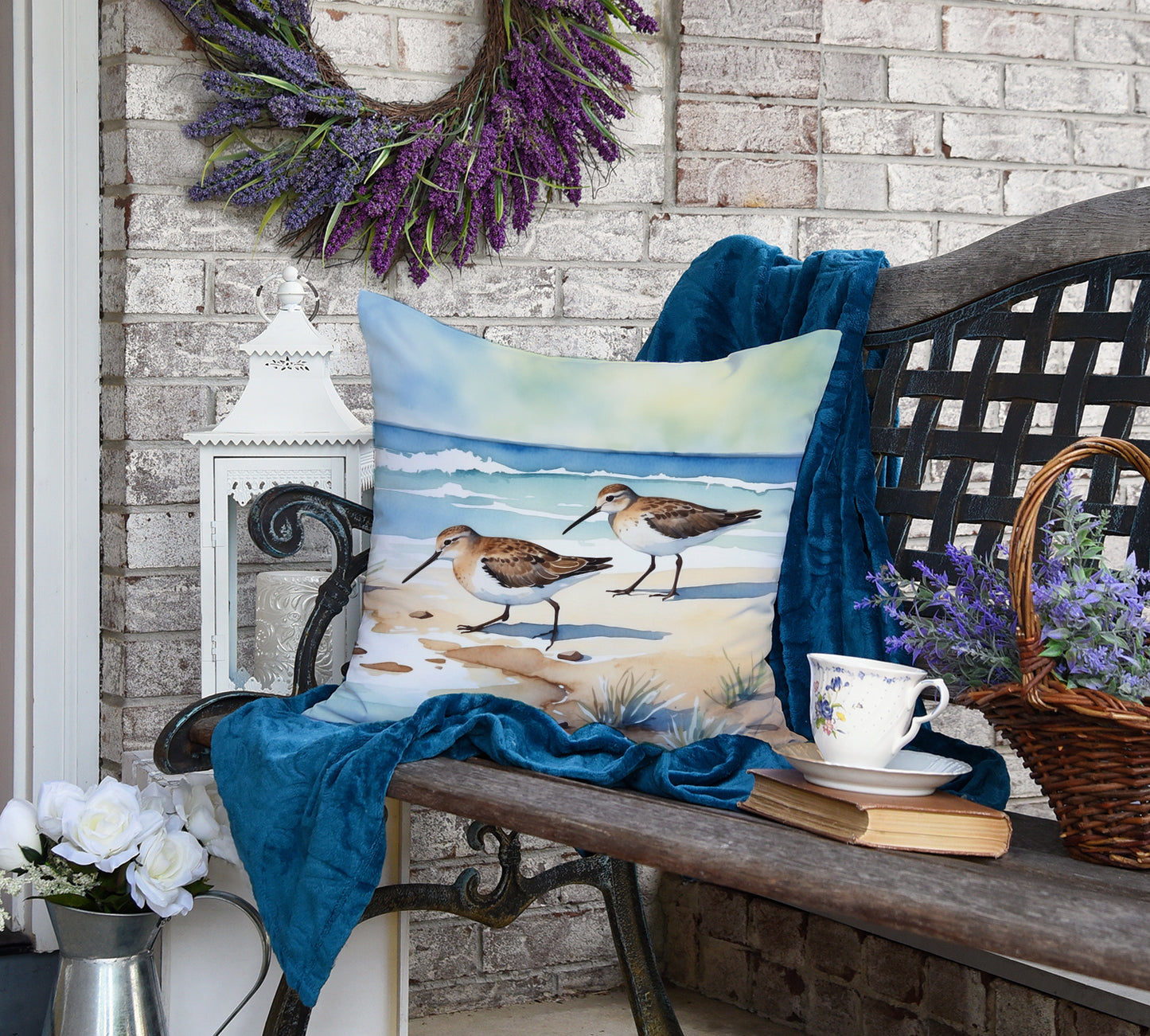 Sandpipers Hunting Throw Pillow