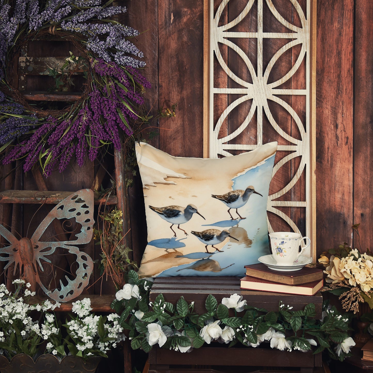 Sandpipers Throw Pillow