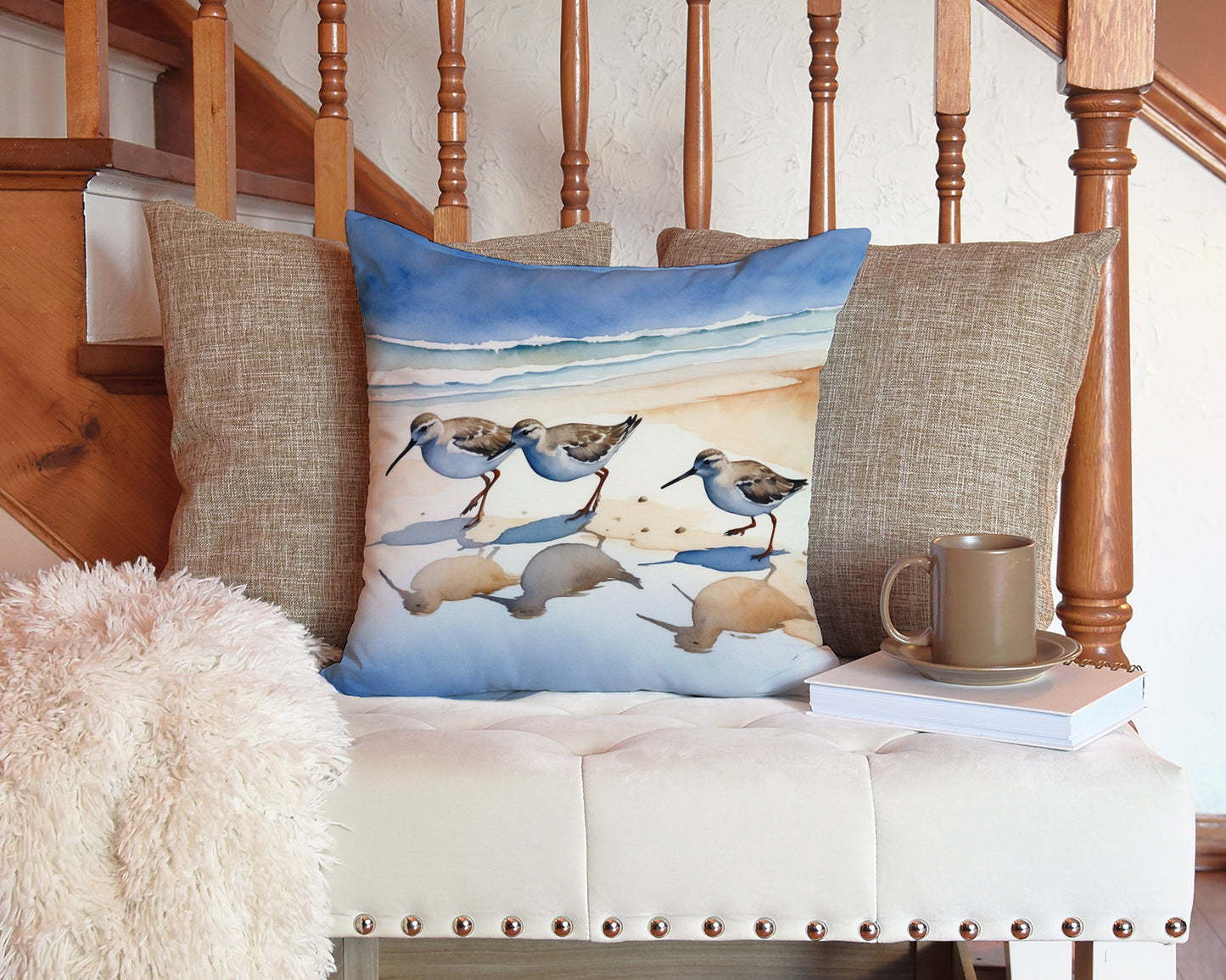 Sandpipers Throw Pillow