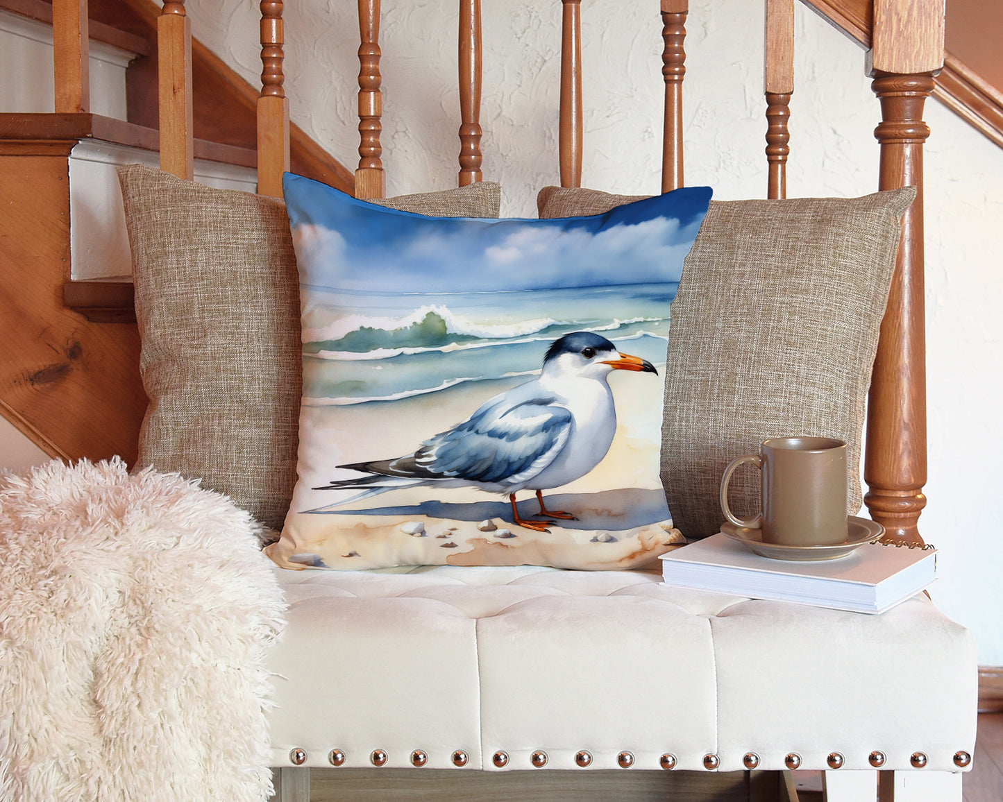 Tern Resting Throw Pillow