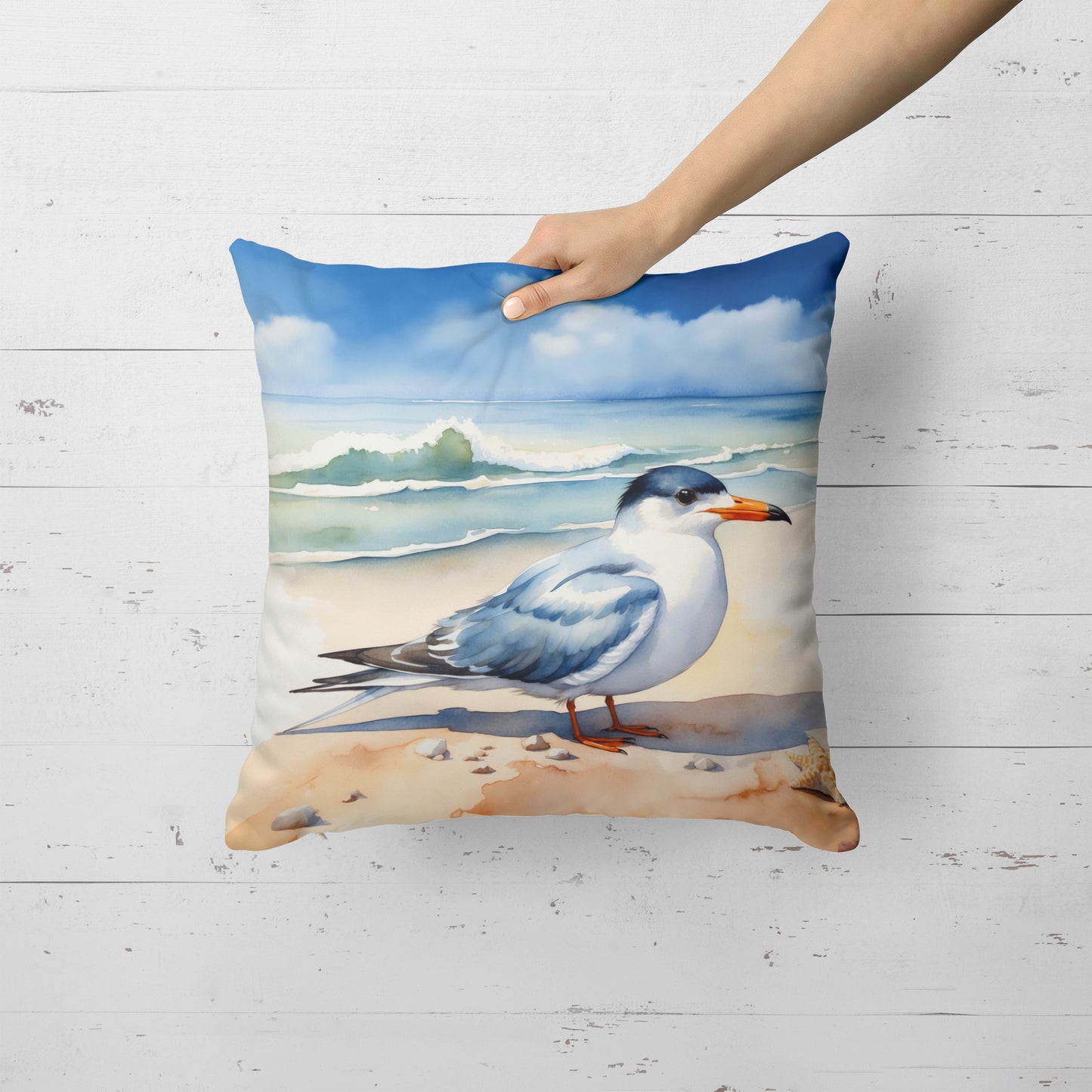 Tern Resting Throw Pillow