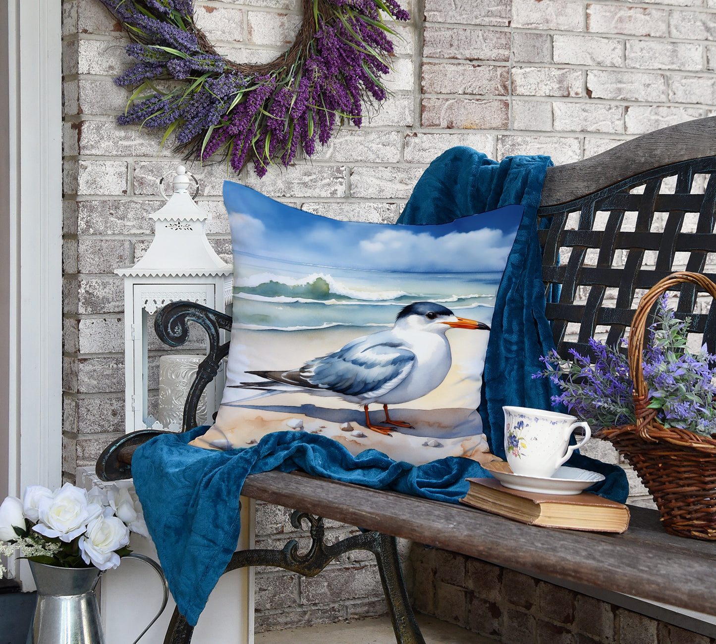 Tern Resting Throw Pillow