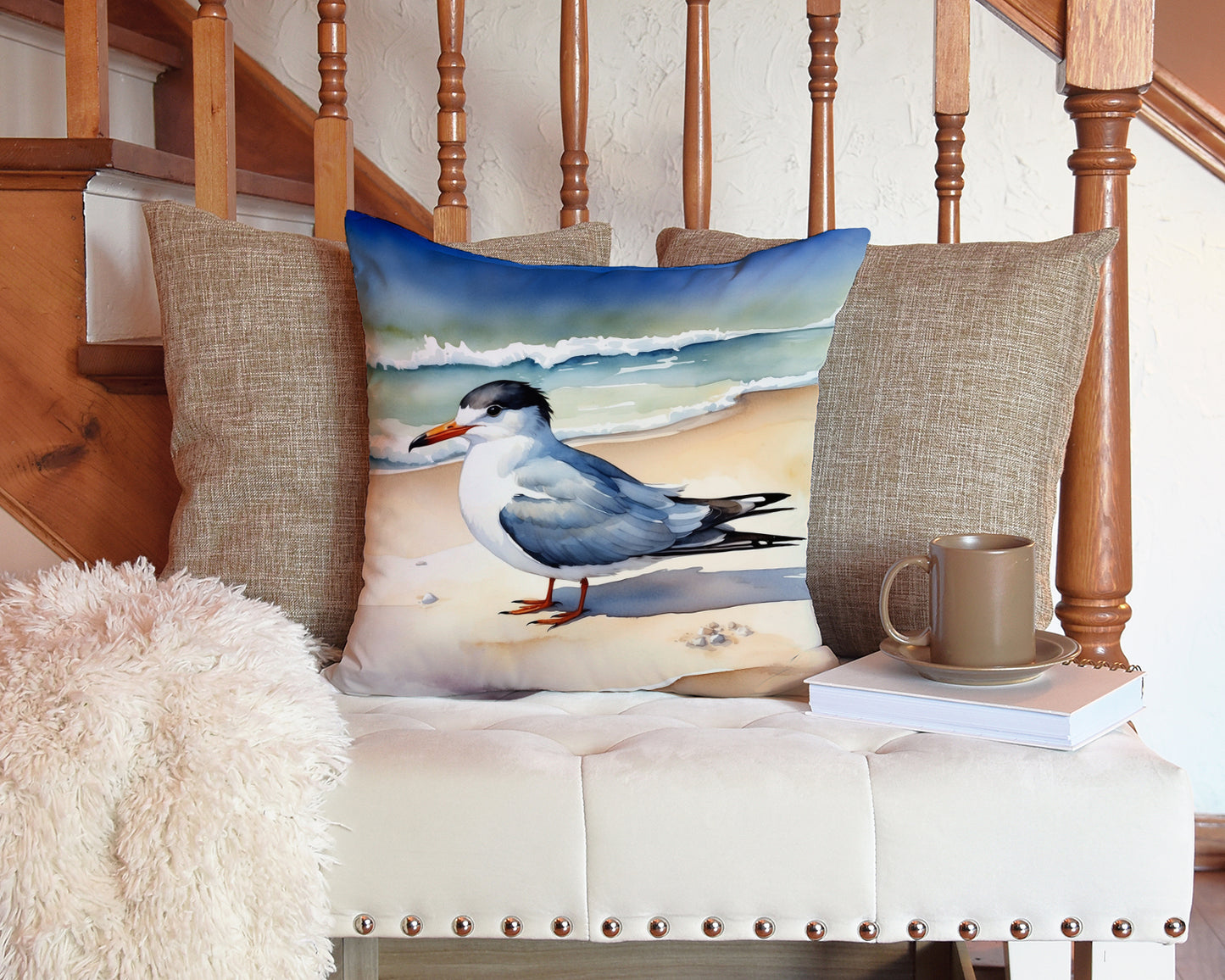 Tern Resting Throw Pillow
