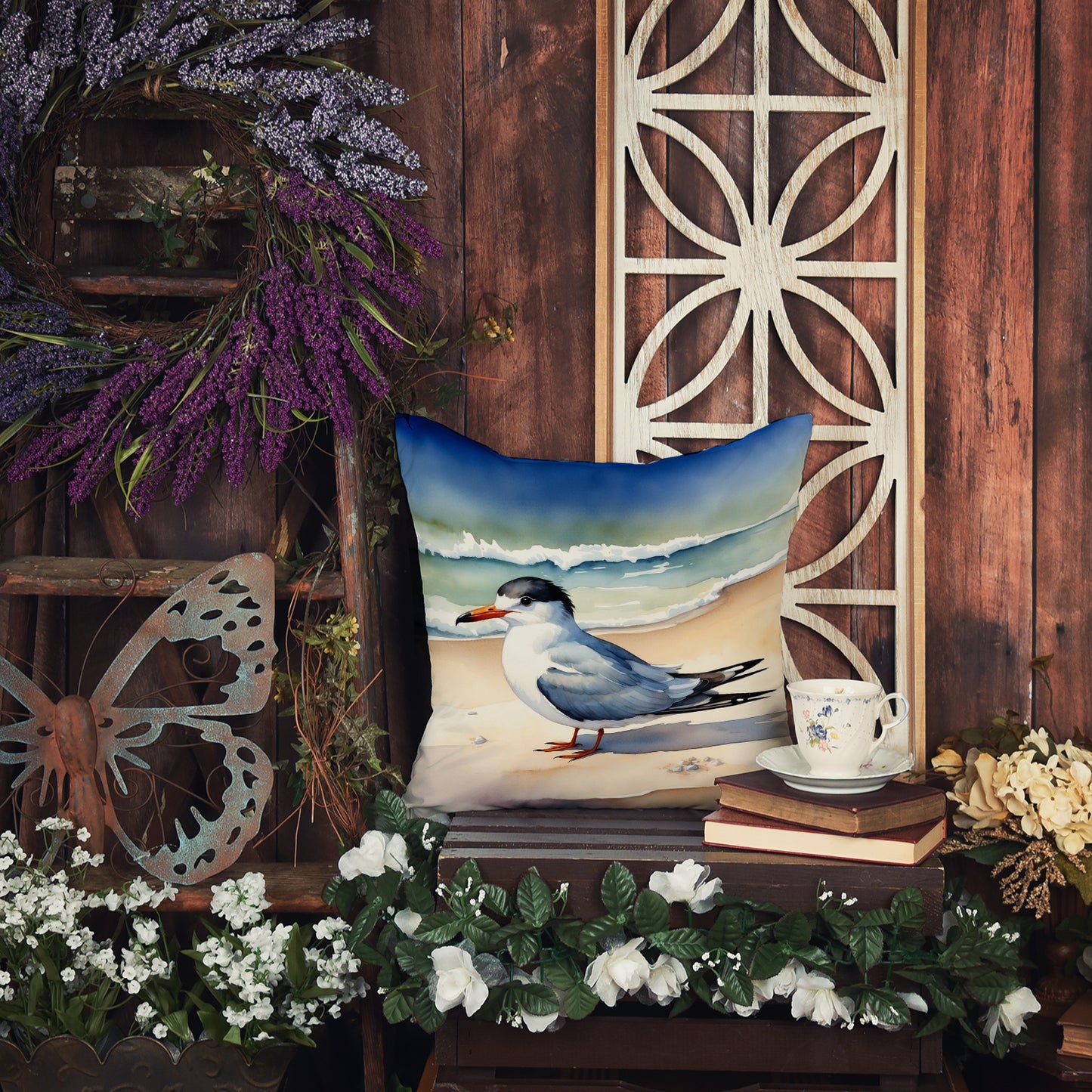 Tern Resting Throw Pillow