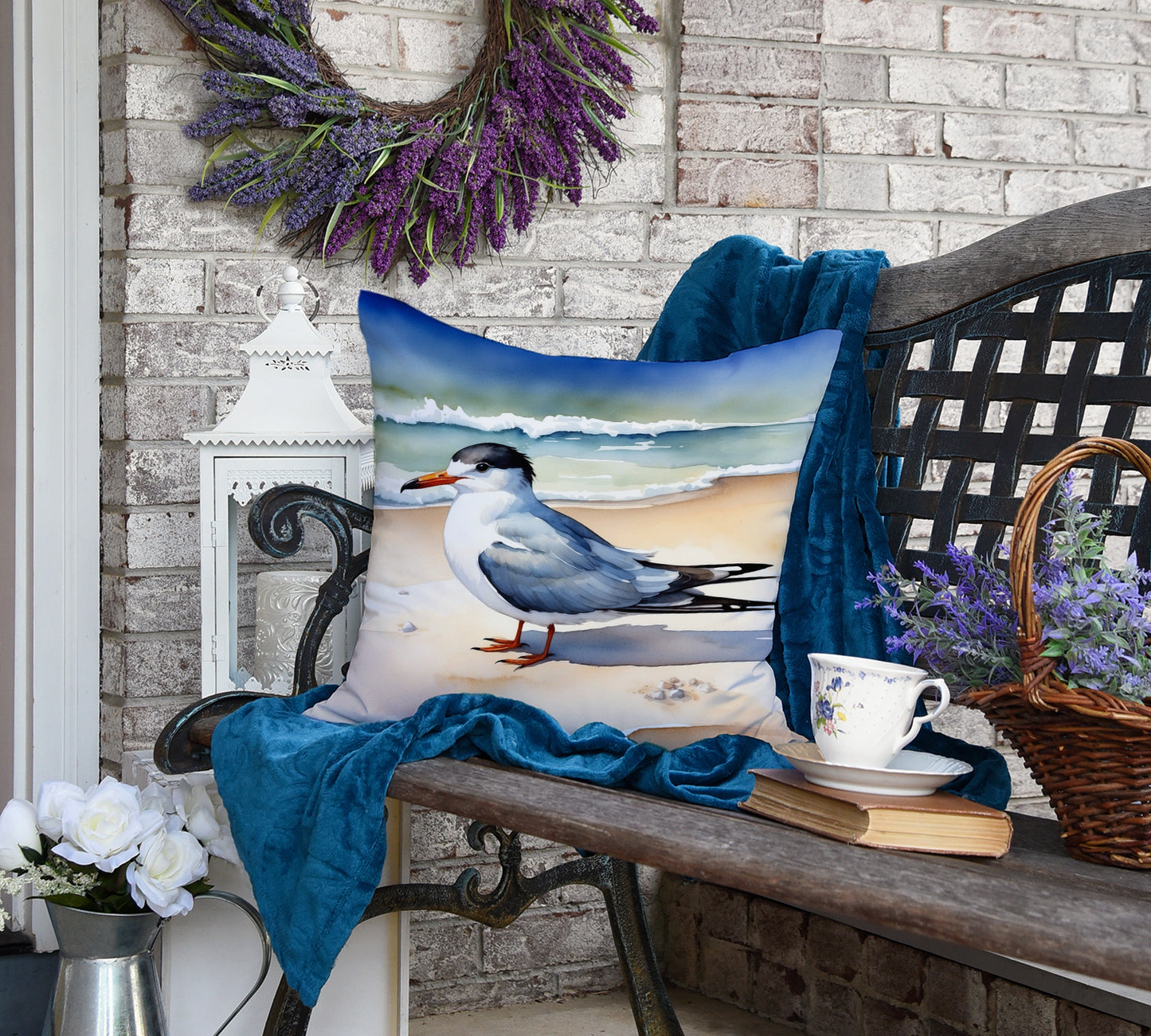 Tern Resting Throw Pillow