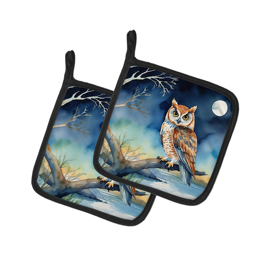 Buy this Owl Perched in Coastal Tree Pair of Pot Holders