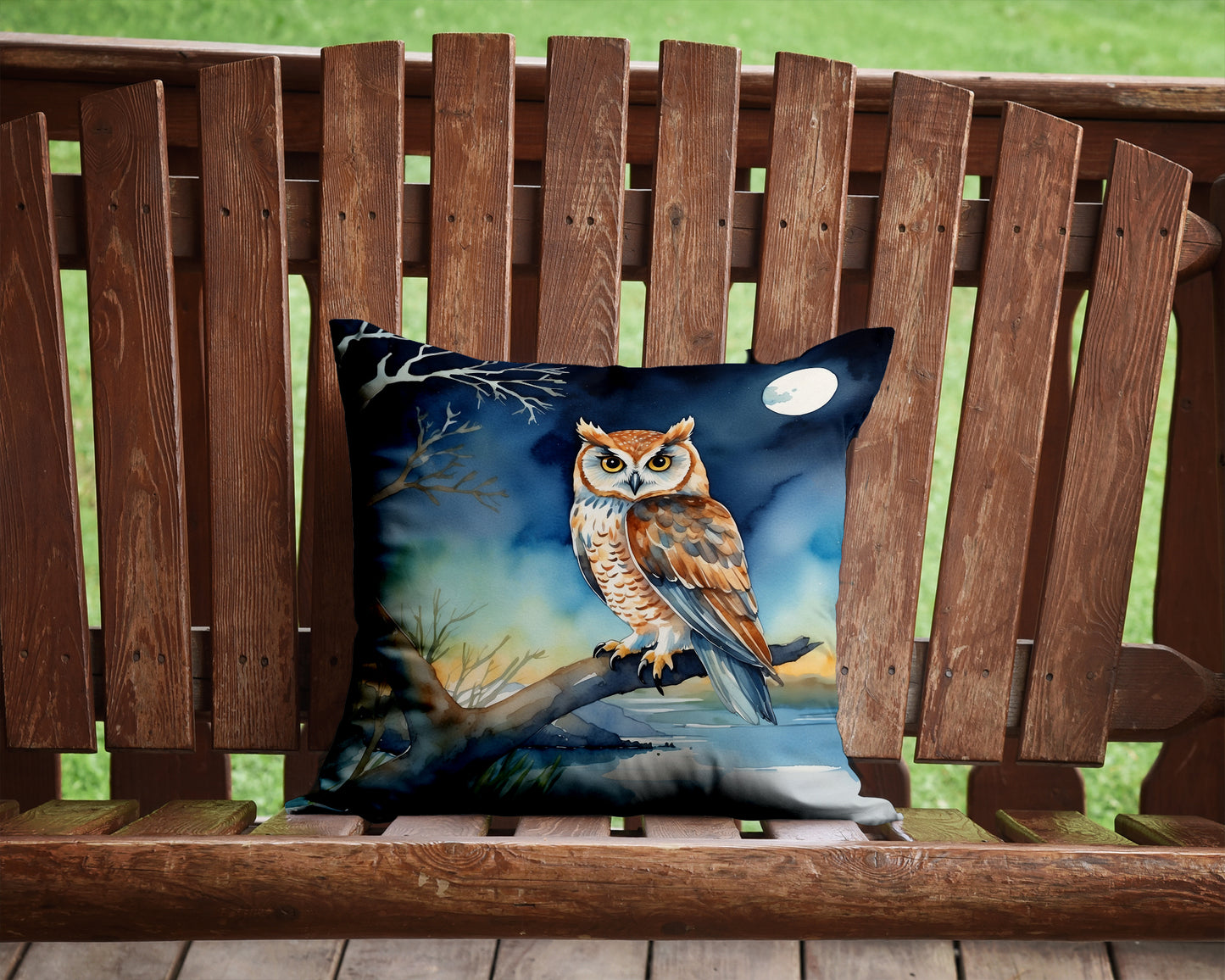 Owl Perched in Coastal Tree Throw Pillow