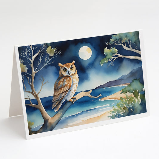 Buy this Owl Perched in Coastal Tree Greeting Cards Pack of 8