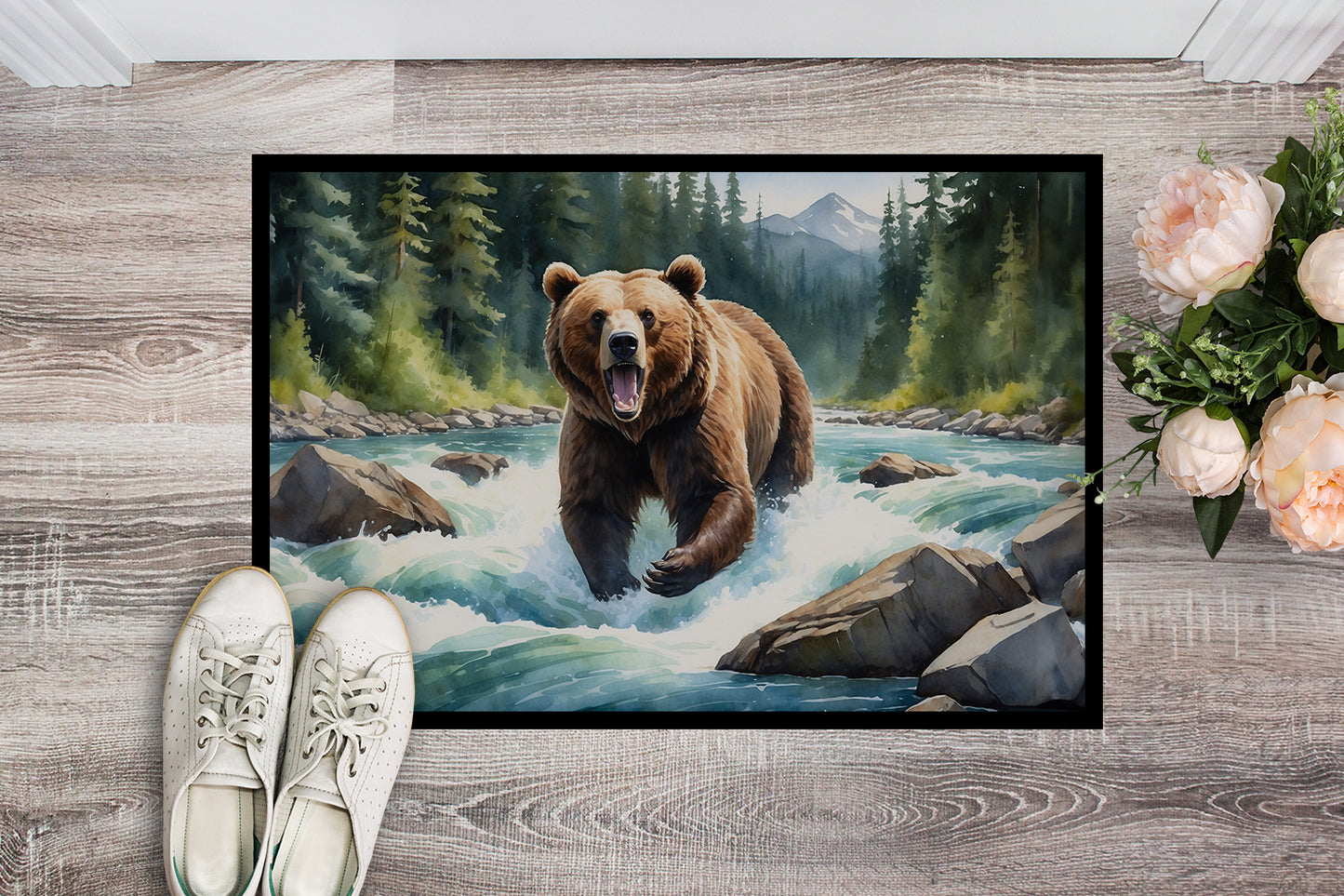 Alaskan Wilderness Grizzly Bear Doormat