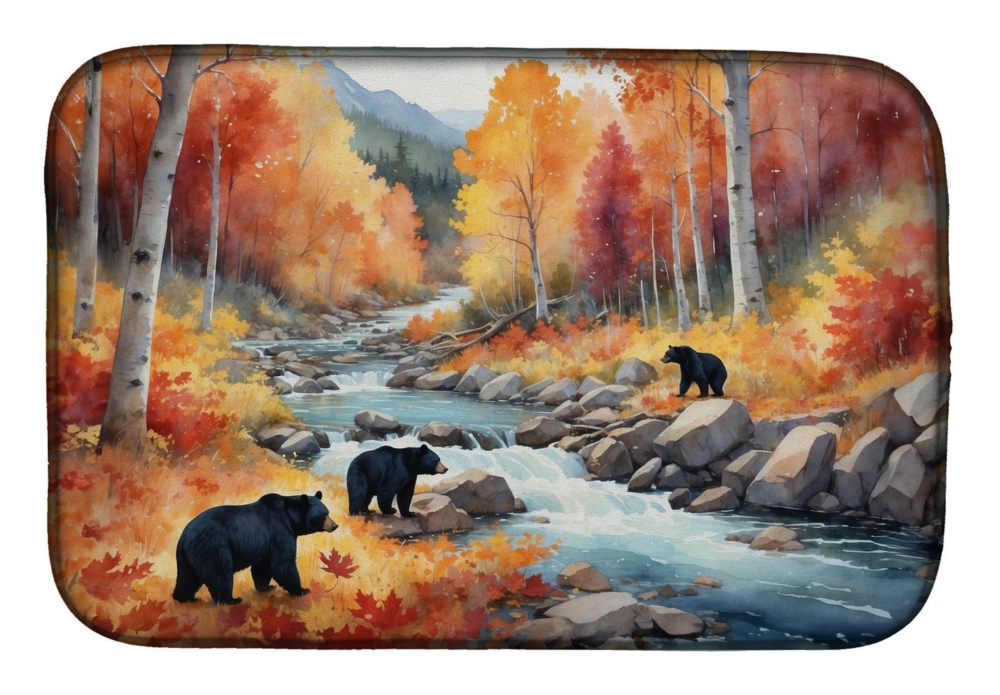 Buy this Bears Autumn in the Woods Dish Drying Mat