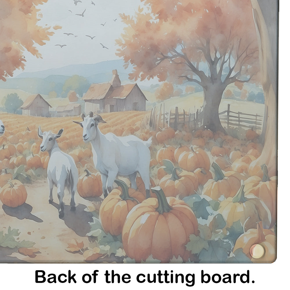 Autumn Goats Glass Cutting Board