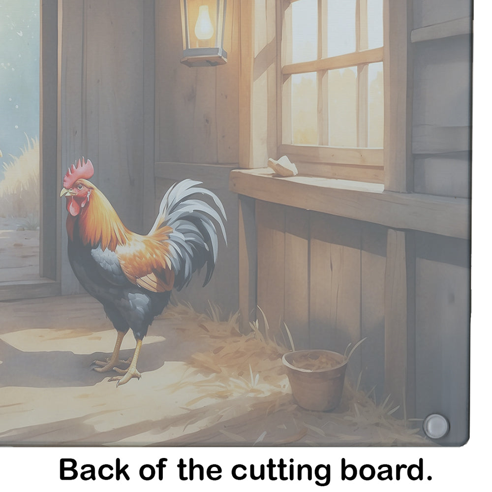 Chickens in the Coop Glass Cutting Board