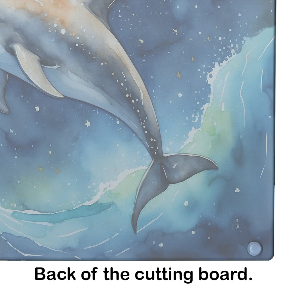 Dolphin in a Starry Sea Glass Cutting Board