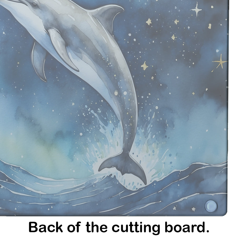 Dolphin in a Starry Sea Glass Cutting Board