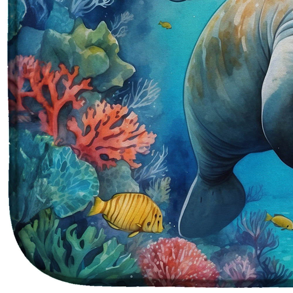 Manatee and Coral Reefs Dish Drying Mat