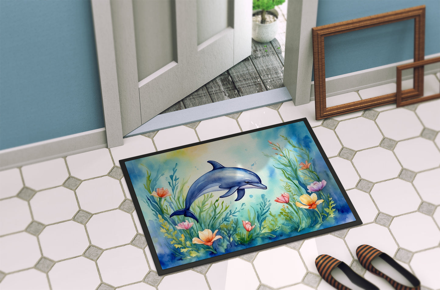 Spring Dolphin Doormat