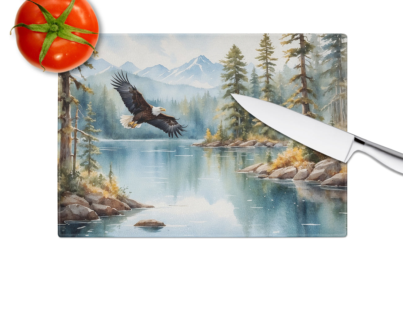 Eagle in Flight Glass Cutting Board