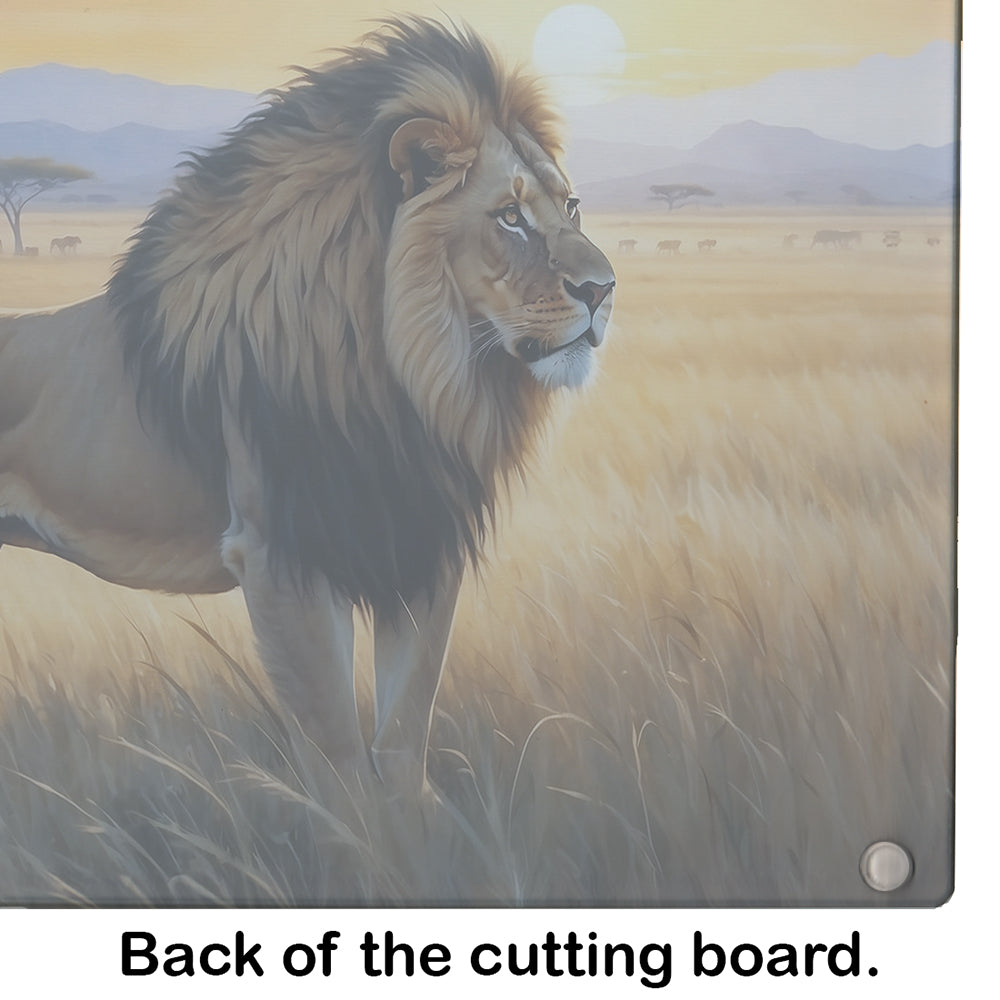 Lions at Dawn Glass Cutting Board