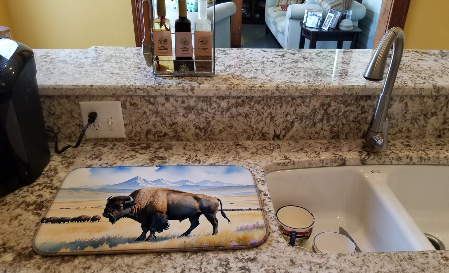 Prairie Bison Dish Drying Mat