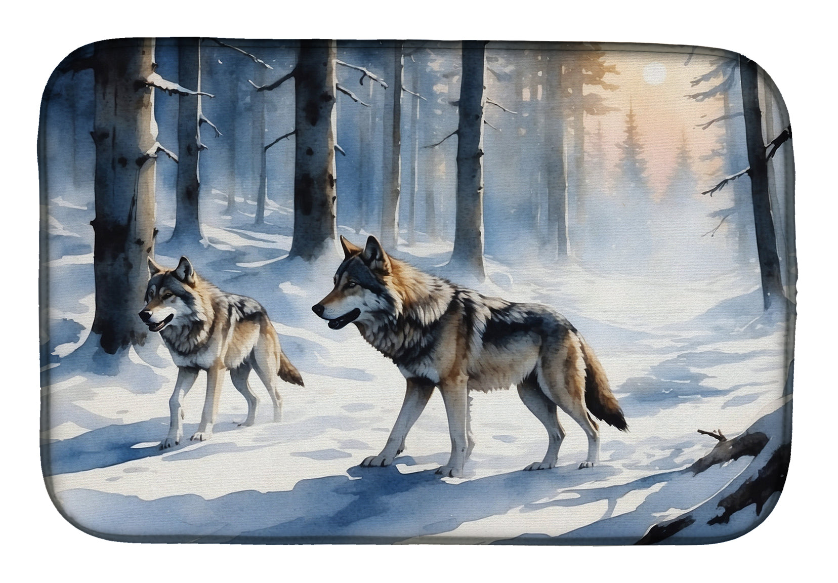 Buy this Winter Wolves Dish Drying Mat