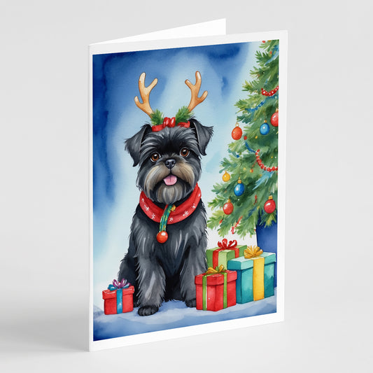 Buy this Affenpinscher Christmas Reindeer Greeting Cards Pack of 8