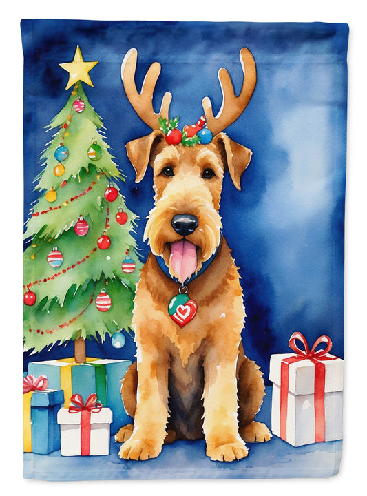 Buy this Airedale Terrier Christmas Reindeer Garden Flag