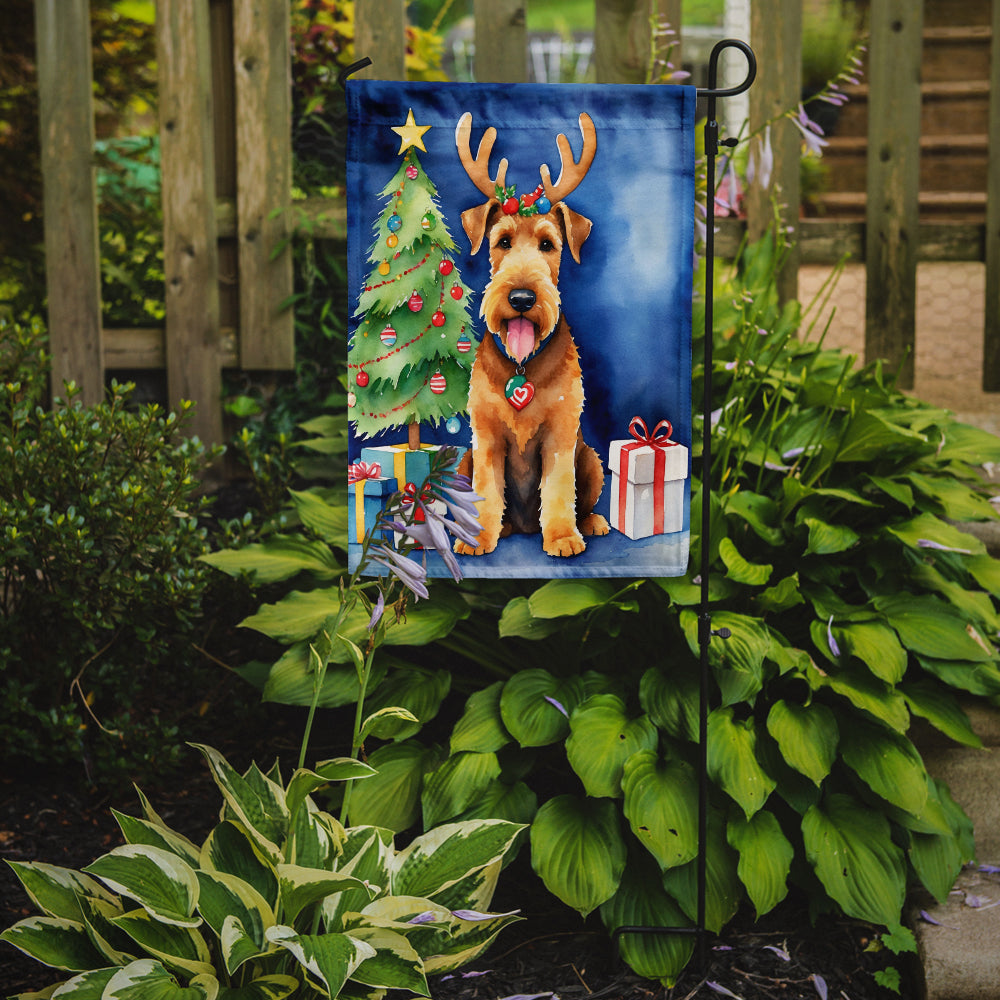 Airedale Terrier Christmas Reindeer Garden Flag