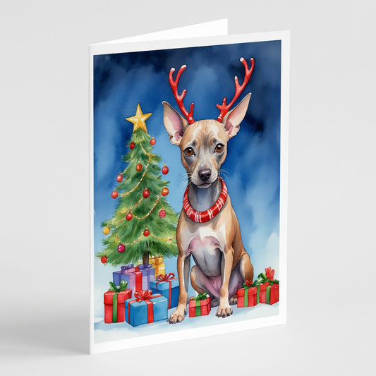 Buy this American Hairless Terrier Christmas Reindeer Greeting Cards Pack of 8