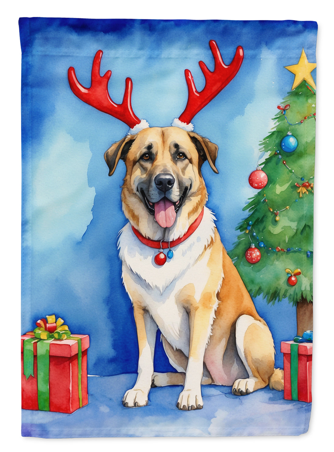 Buy this Anatolian Shepherd Dog Christmas Reindeer House Flag