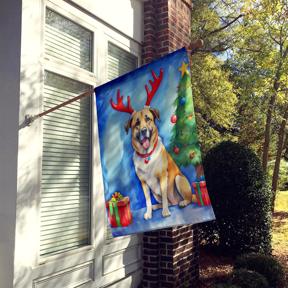 Anatolian Shepherd Dog Christmas Reindeer House Flag