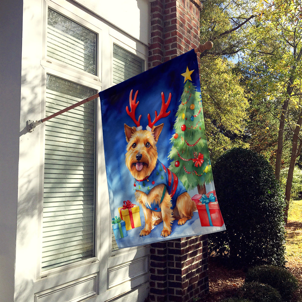 Australian Terrier Christmas Reindeer House Flag