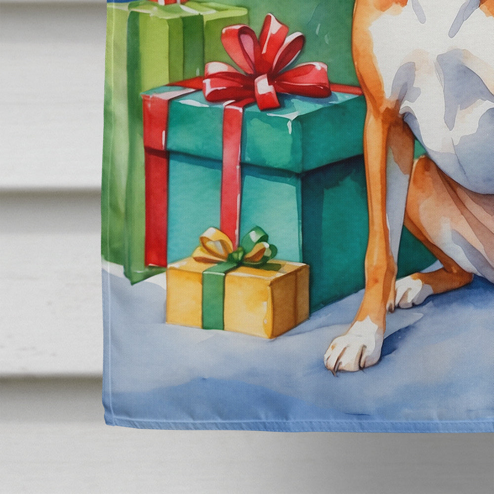 Basenji Christmas Reindeer House Flag
